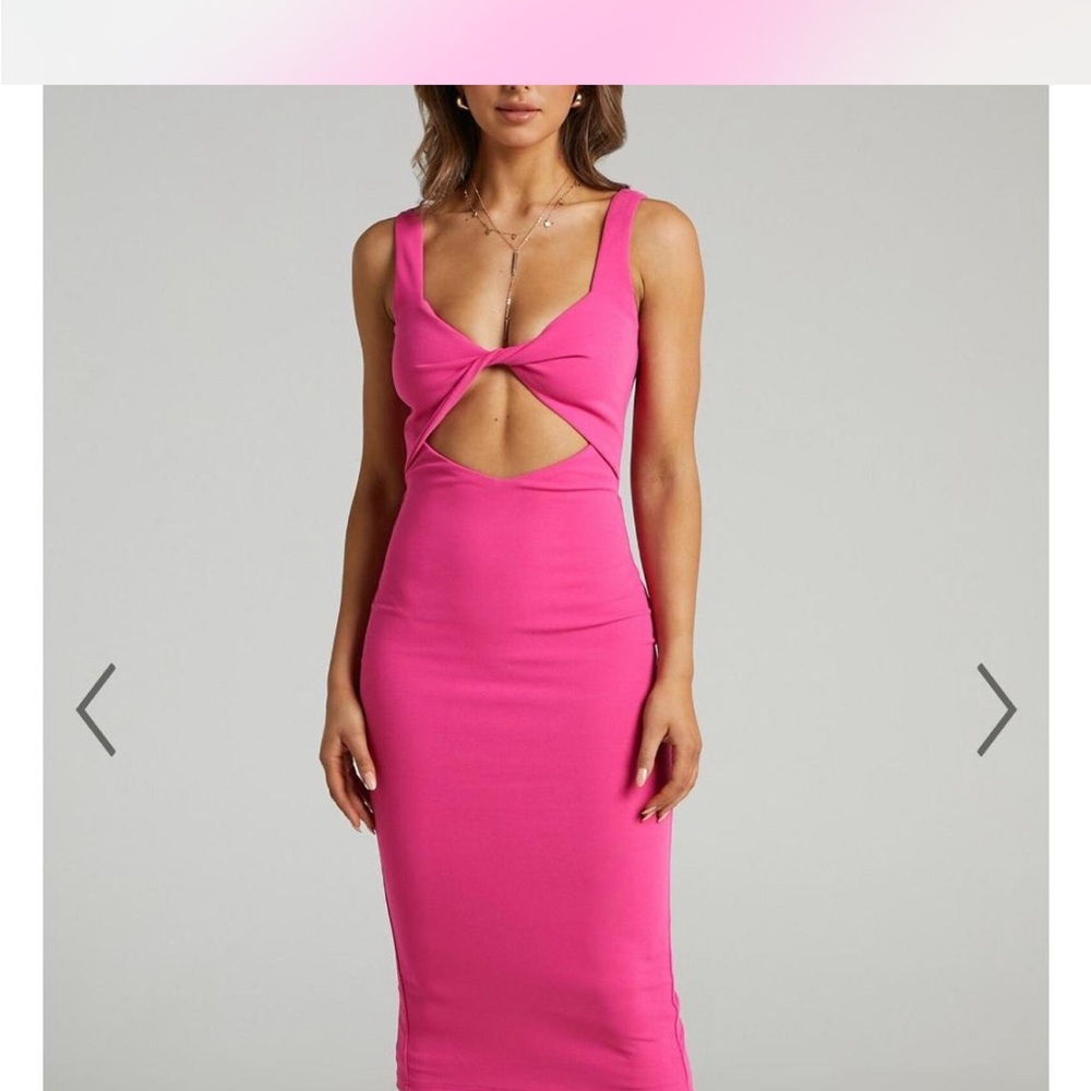 Showpo Pink Cutout Front Bodycon Dress